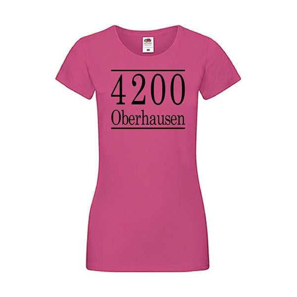 Damen T-Shirt - 4200 Oberhausen - Nostalgie alte Postleitzahlen Ruhrgebiet 100% Baumwolle ÖkoTex Handmade - Laake®