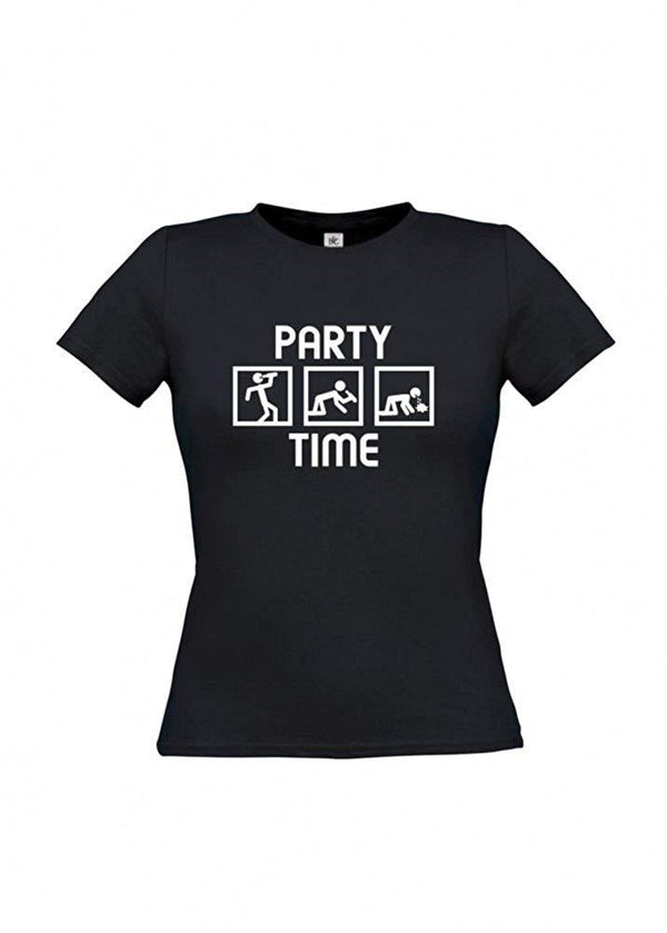 Frauen T-Shirt - Party Time - 100% Baumwolle ÖkoTex Handmade