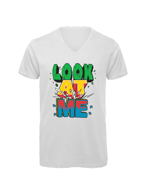 Männer Bio-T-Shirt mit V-Ausschnitt Design - Look at me -