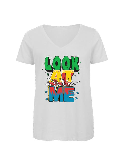 Frauen Bio-T-Shirt mit V-Ausschnitt Design - Look at me -